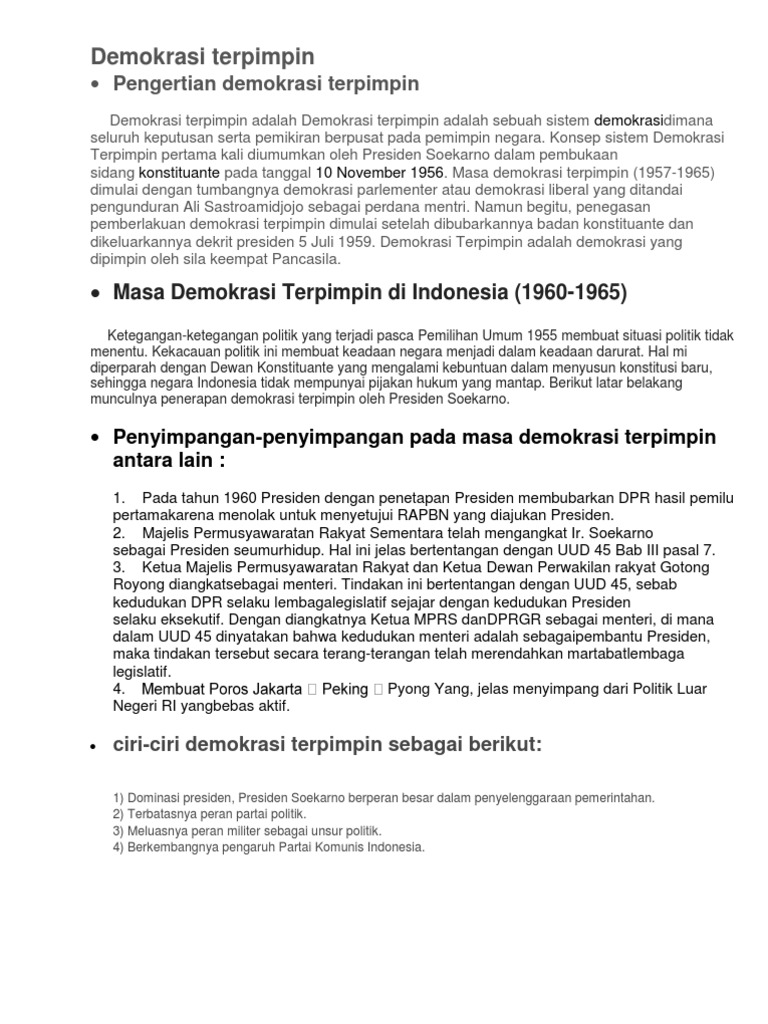 Contoh Penyimpangan Demokrasi Pancasila Pada Masa Demokrasi Liberal Barisan Contoh
