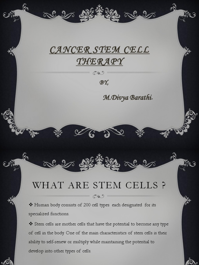 Cancer Stem Cell Therapy | PDF