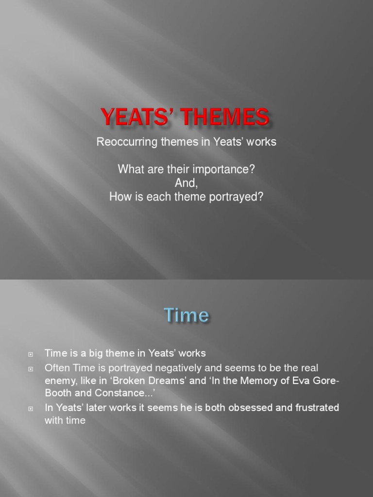 Yeats Themes PDF W. B. Yeats