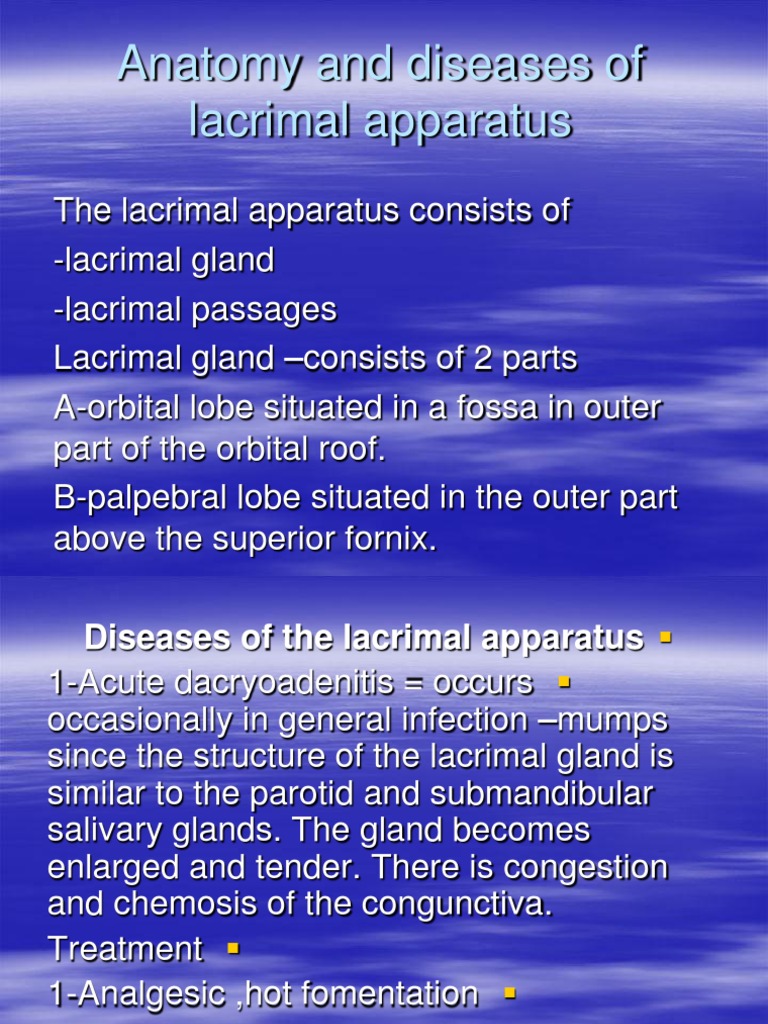 Anatomy and Diseases of Lacrimal Apparatus | PDF | Human Head And Neck ...