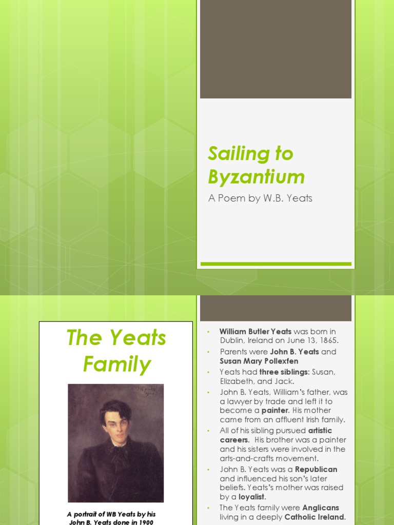Sailing To Byzantium Yeats PDF W. B. Yeats Poetry