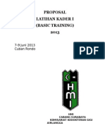 Proposal Latihan Kader I (Basic Training) 2013: 7-9 Juni 2013 Cuban Rondo