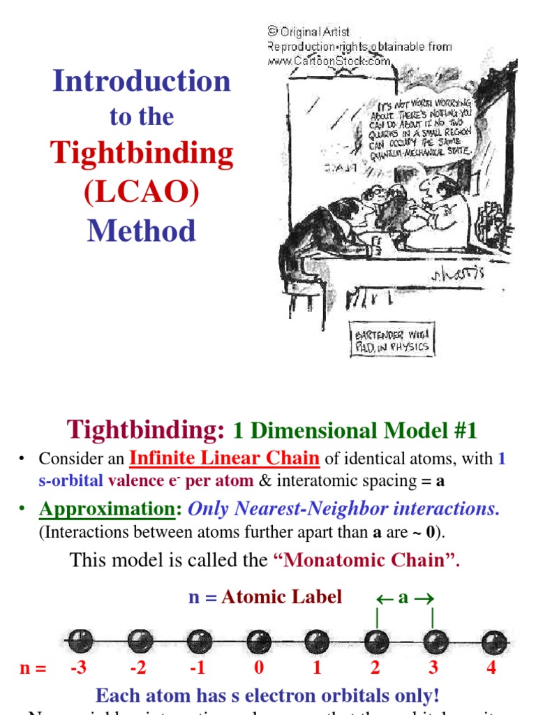 Introduction to the Tight binding (LCAO) Method Atomic Orbital