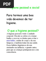 A Higiene Pessoal e Social
