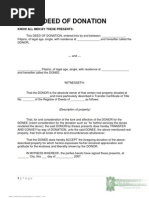 Deed of Donation - Format  Deed  Natural Resources Law