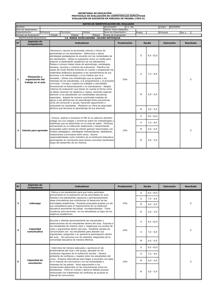 Protocolo Evaluación Docentes 1278 2024 | PDF | Evaluación | Salón de ...