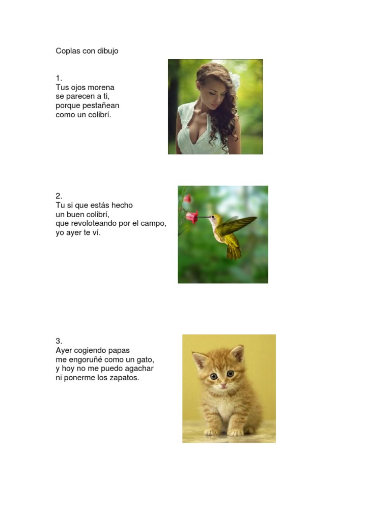 Coplas ilustradas para niños | PDF | Poesía