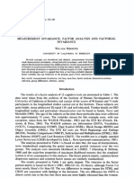 Measurement Invariance, Factor Analysis and Factorial Invariance (William Meredith, 1993)