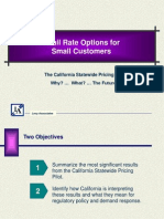 Retail Rate Options For Small Customers: The California Statewide Pricing Pilot Why? What? The Future?