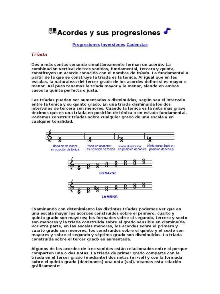 Progresiones y Acordes Musicales | PDF | Acorde (Música) | Escala (música)