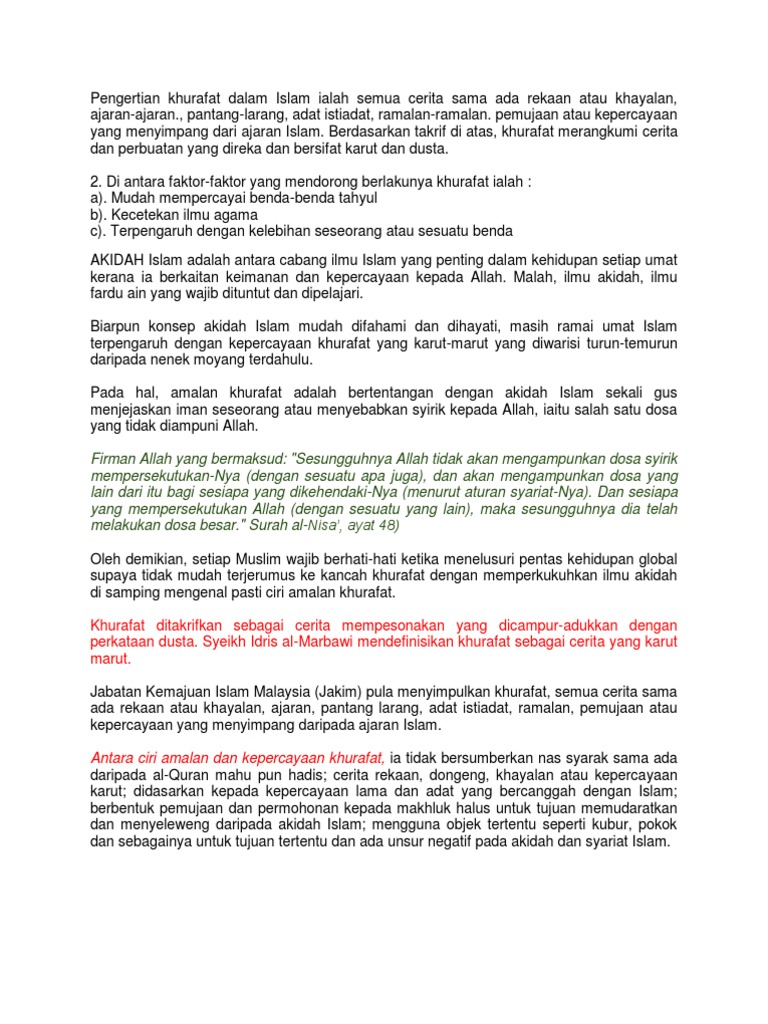 Pengertian Khurafat Dalam Islam Ialah Semua Cerita Sama Ada Rekaan Atau Khayalan Pdf