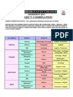 Subject Combination 2013-2014 New