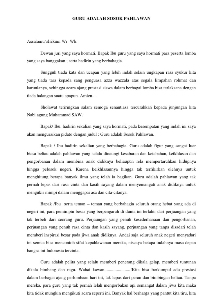 Guru Adalah Sosok Pahlawan