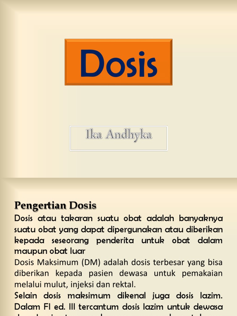 Pengertian dan Jenis Dosis Obat | PDF | Sains & Matematika