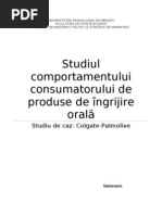 Comportamentul Consumatorului de Produse de Ingrijire Orala - Studiu de Caz Colgate Palmolive