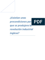 Precondiciones de La Revolucion Industrial Inglesa