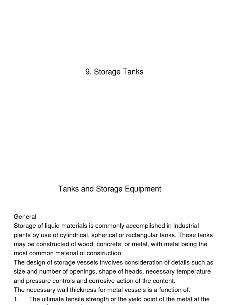 Types of Storage Tanks | PDF