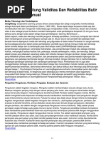 Download Contoh Menghitung Validitas Dan Reliabilitas Butir Soal Secara Manual by Agus Sto SN143752607 doc pdf