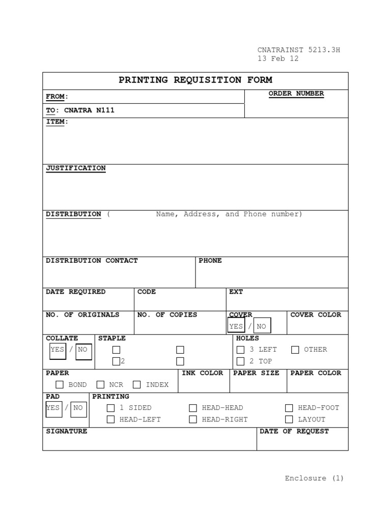 Printing Requisition Form Template | PDF