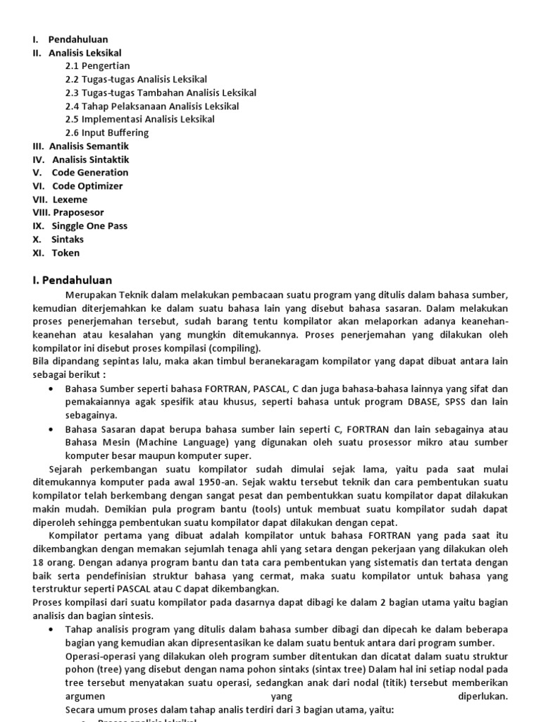 Analisis Leksikal dalam Kompilasi | PDF
