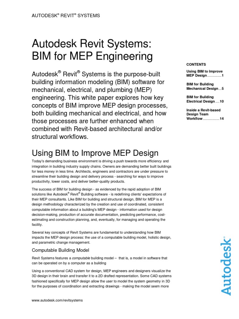 Revit Mep Bim For Mep Engineering | PDF | Autodesk Revit | Building ...