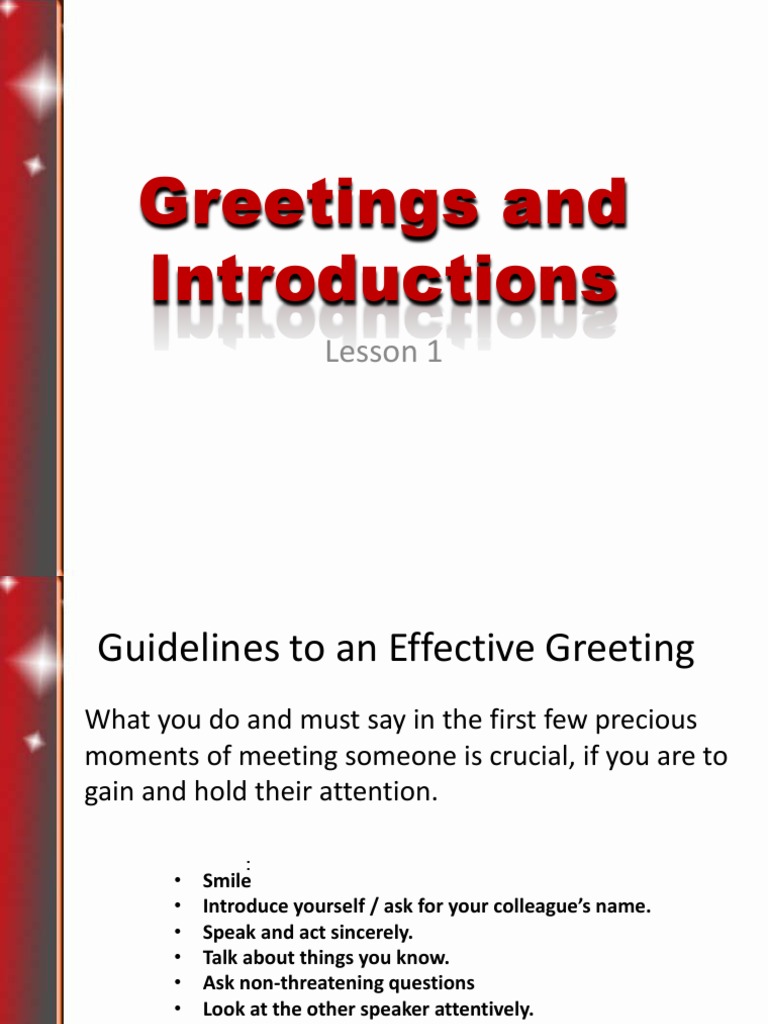Effective Greeting Techniques Guide | PDF