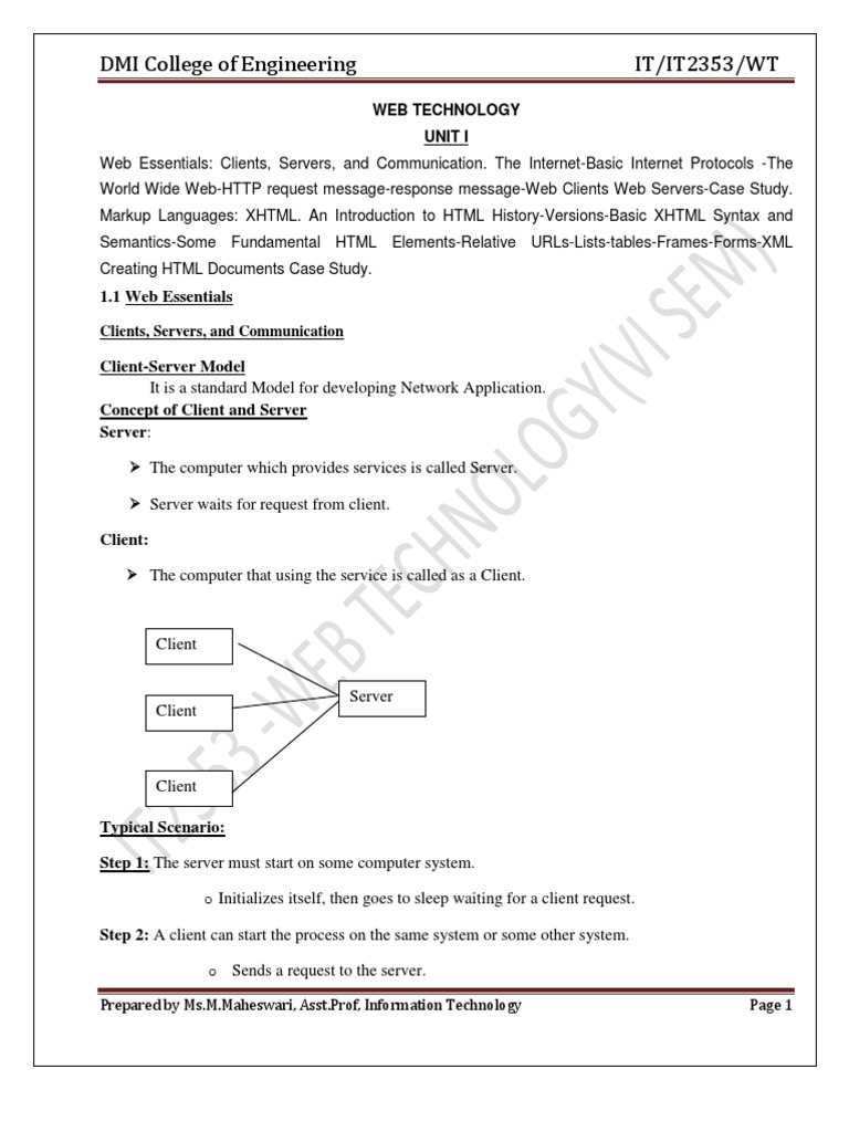 WebTechnology Study Materials | PDF | Html | World Wide Web