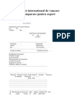 Contract International de Vanzare Cumparare Pentru Export