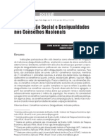 Participação Social e Desigualdades Nos Conselhos Nacionais PDF