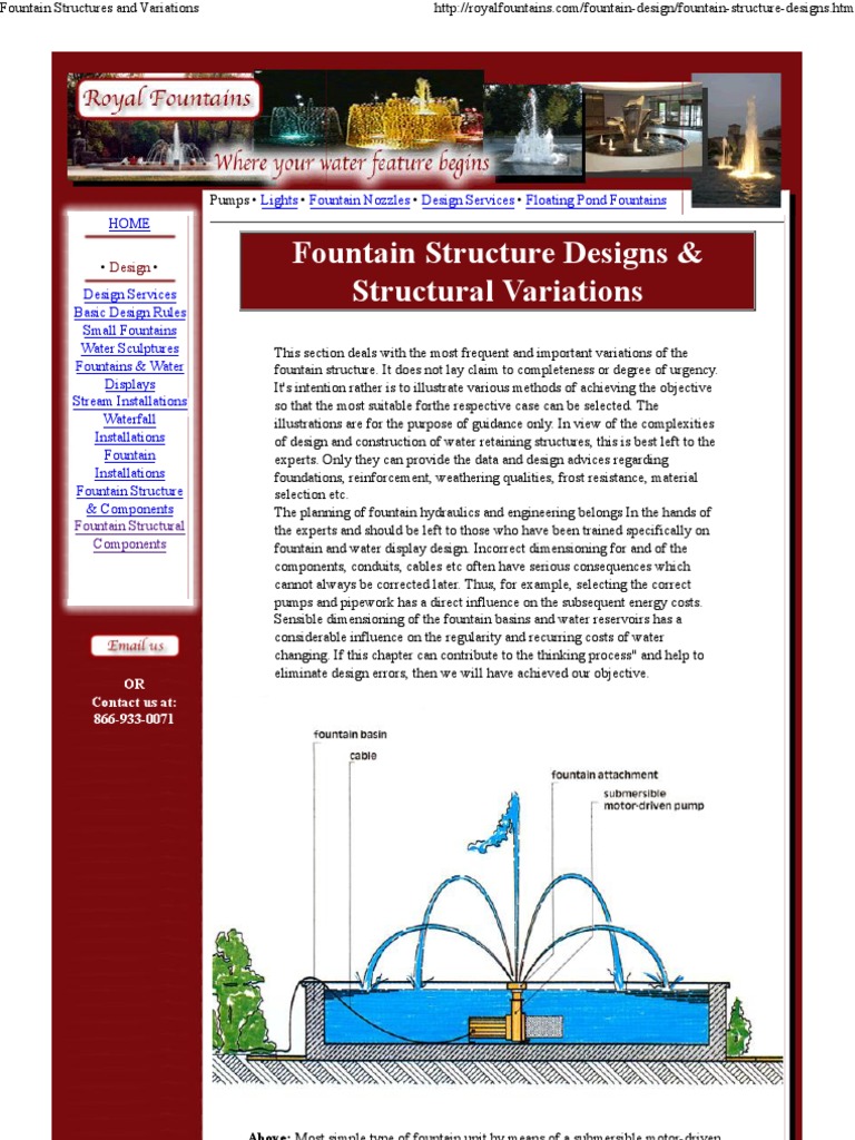Fountain Structures and Variations | PDF | Fountain | Pump