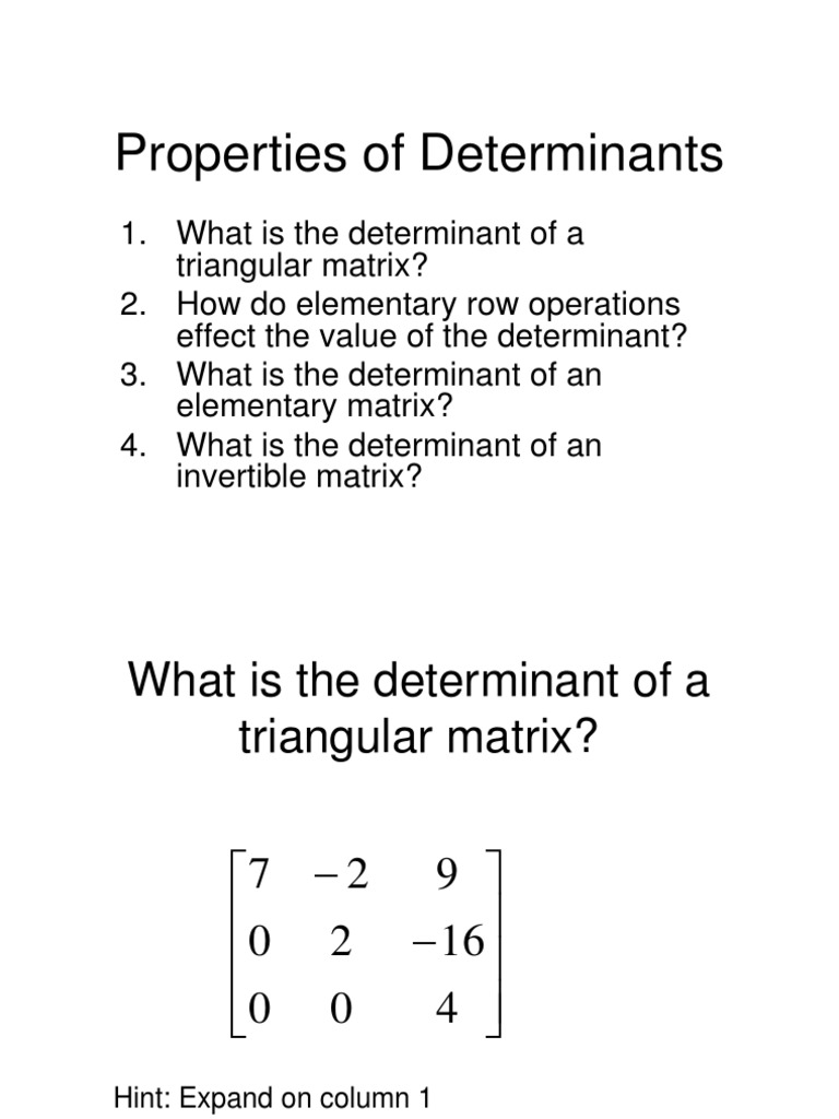 3 2 Properties Of Determinants Pdf Determinant Matrix Mathematics