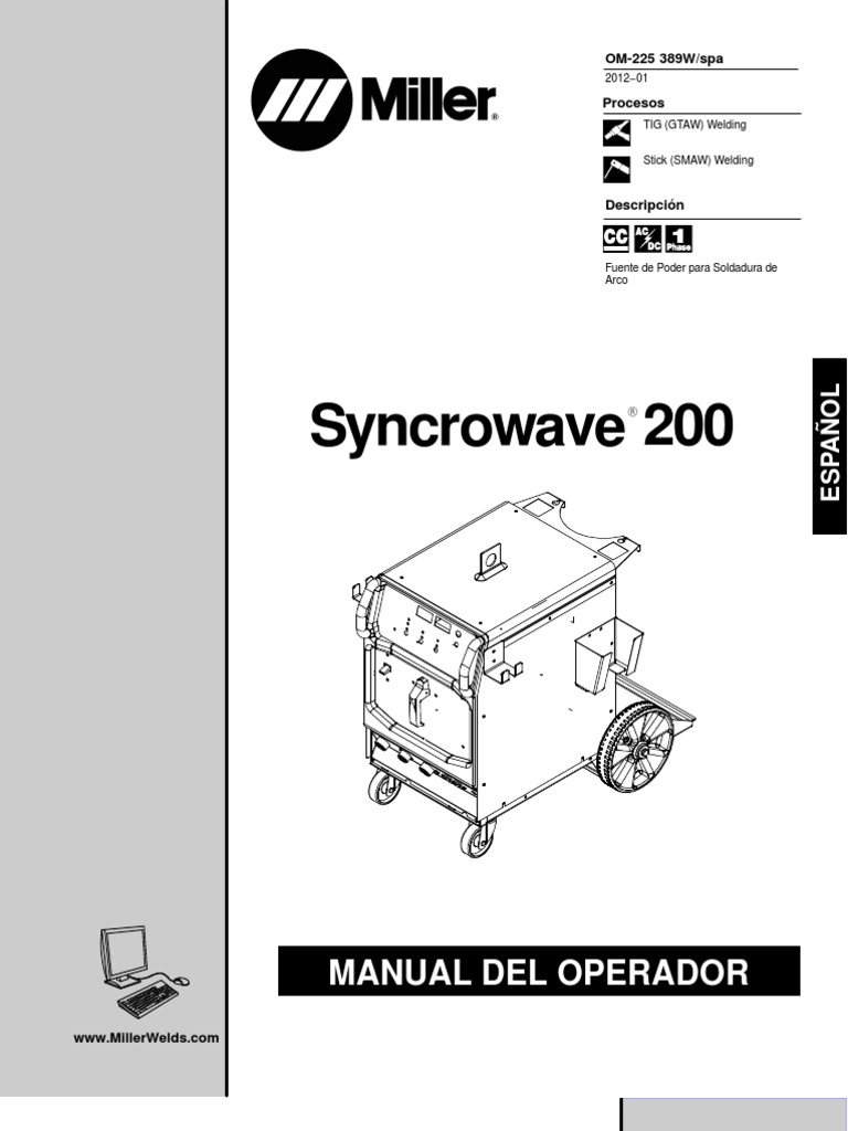 Manual de Syncrowave 200 | PDF | Soldadura | Construcción