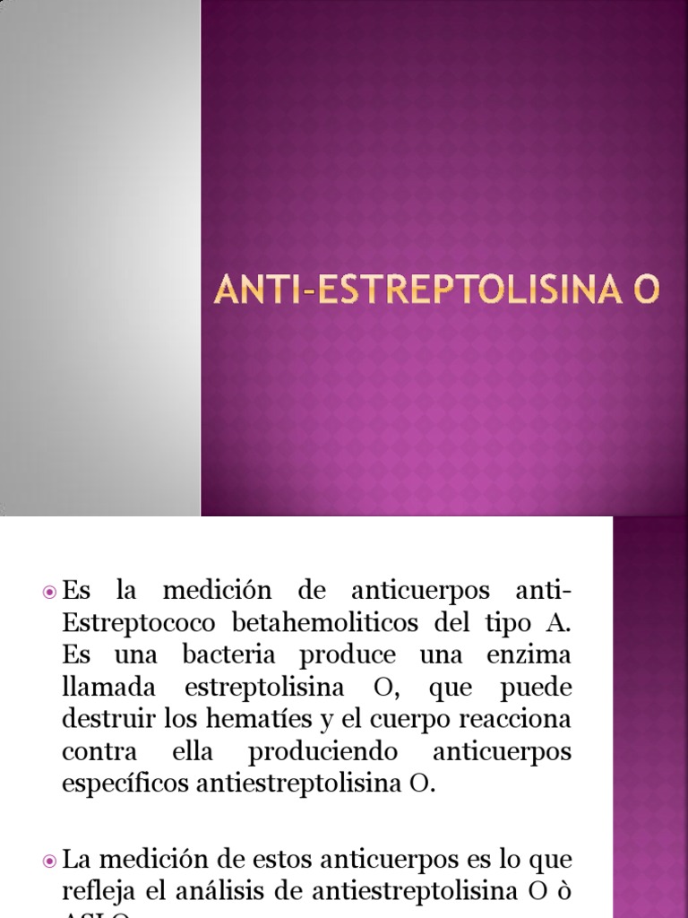Anti Estreptolisina o | PDF | Salud y bienestar