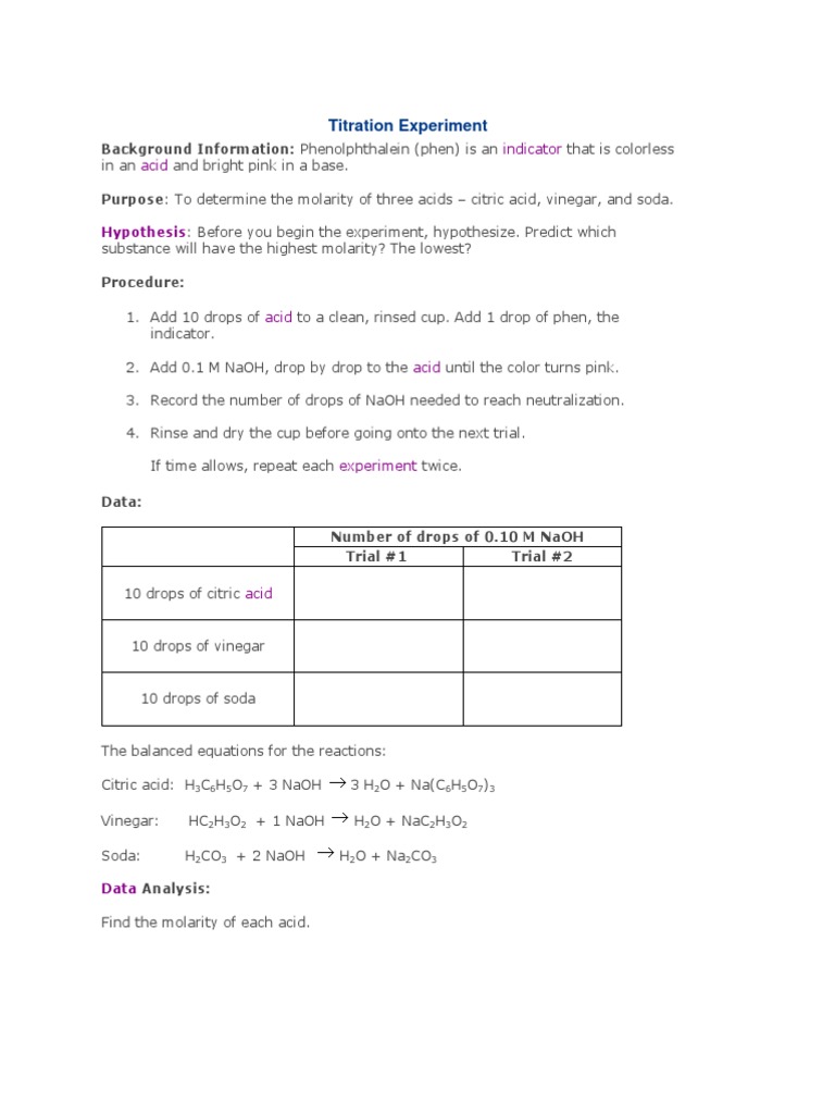 Chemistry Titration for Students | PDF