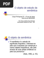 O Objeto de Estudo Da Semantica