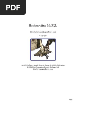 Hack Proofing Mysql Password Web Server