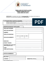 Formulario postulación intercambio estudiantil PUCV 2014