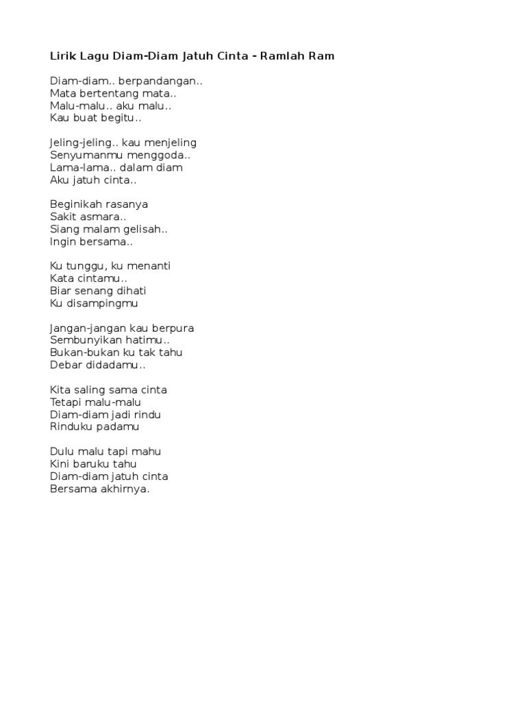 Lagu Tentang Cinta Dalam Diam