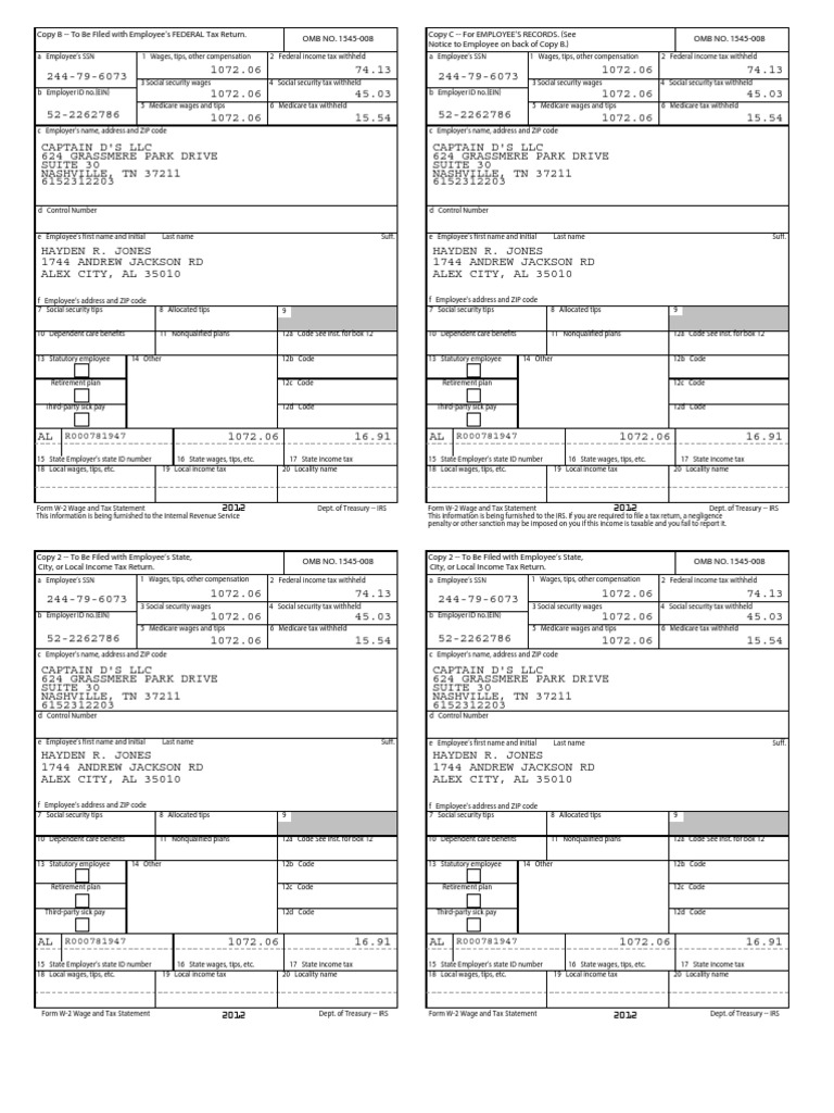 w2 Irs Tax Forms 401(K)