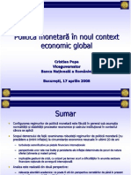 Politica Monetară Î N Noul Context Economic Global