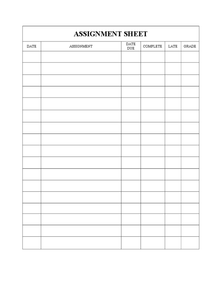 Assignment Sheet Overview and Details | PDF