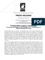 LOW Press Release-A Peaceful Legacy Campaign FINAL