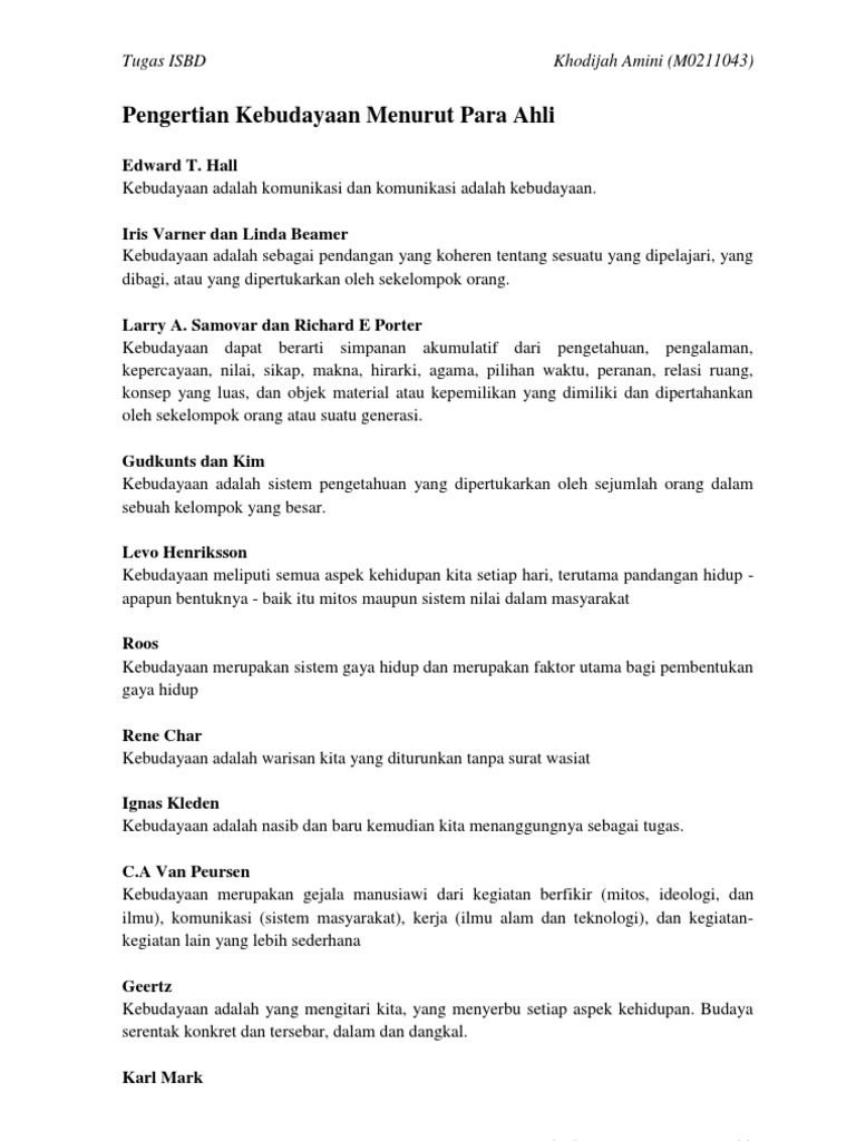 Definisi Kebudayaan Menurut Para Ahli Berbagi Informasi