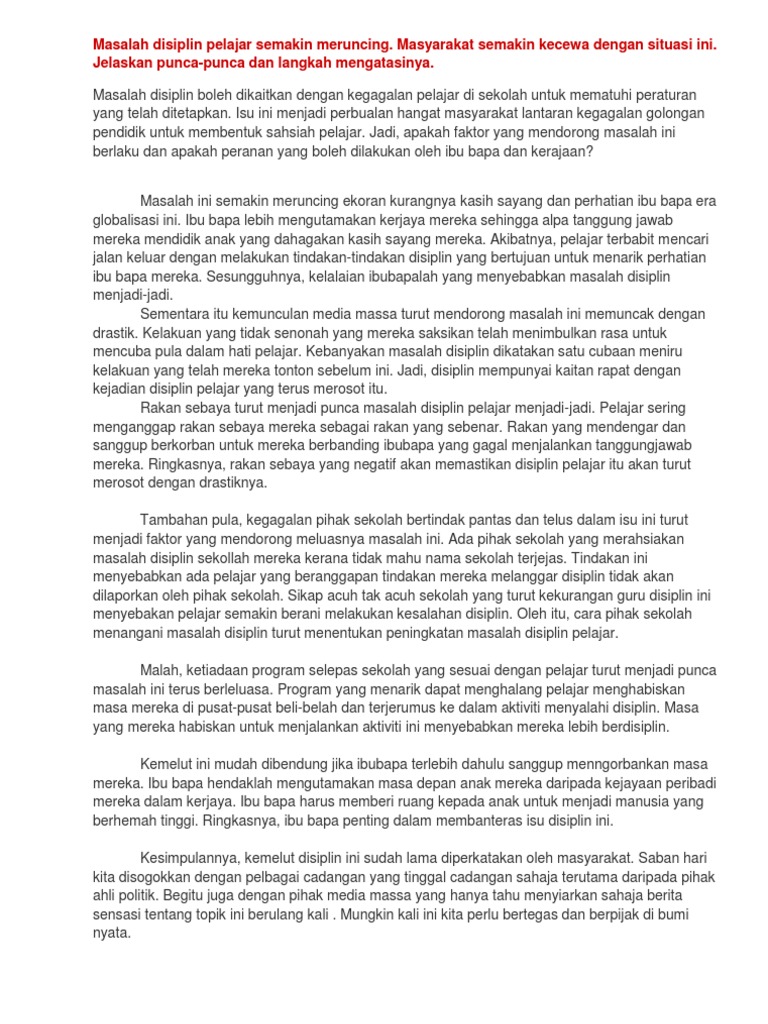 Masalah Disiplin Karangan  PDF