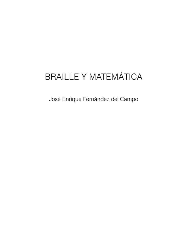 Braille y Matematica PDF Fracción (Matemáticas) División