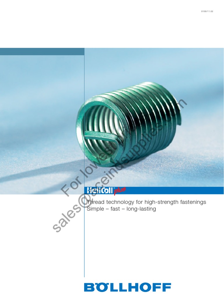 Bollhoff HeliCoil Plus Metric Screw Standardization