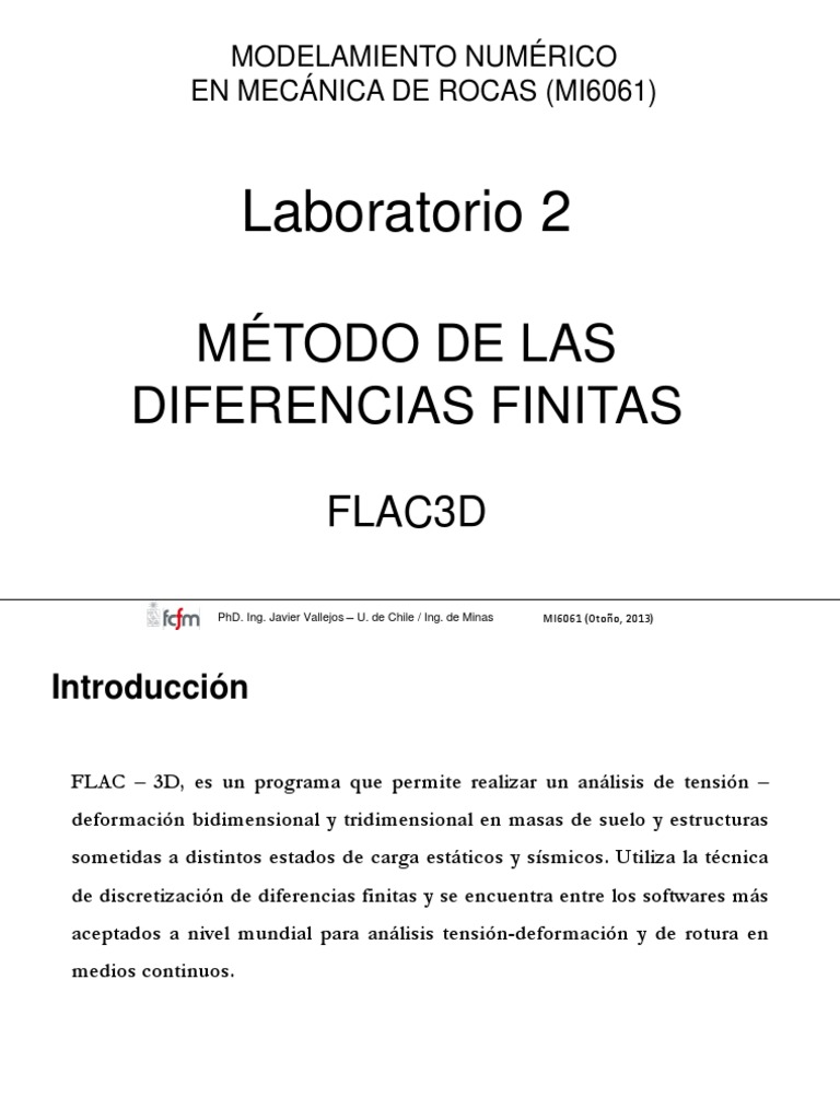 Método de Diferencias Finitas en FLAC3D | PDF | Plasticidad (Física ...