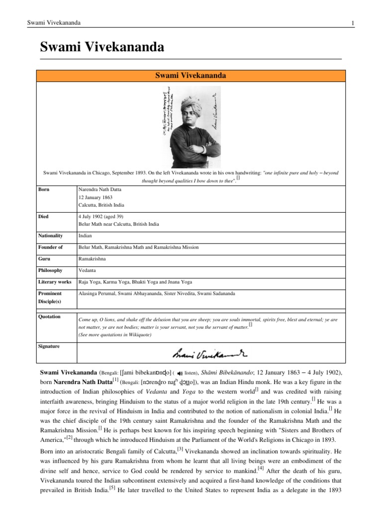 Swami Vivekananda | PDF | Swami Vivekananda | Ramakrishna