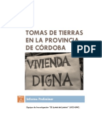 Tomas de Tierras en La Provincia de Córdoba