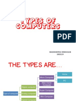 Types of Computers: Madhumitha Srinivasan 1003129